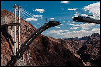 Pat Tillman Memorial Bridge (Hoover Dam Bypass) under construction. Hoover Dam, Nevada and Arizona (color)