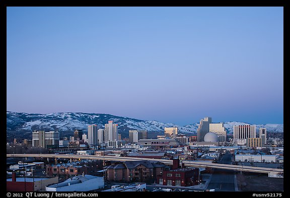 Reno skyline at dawn. Reno, Nevada, USA (color)