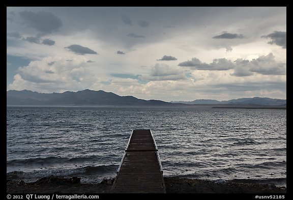 Deck, incoming storm. Pyramid Lake, Nevada, USA