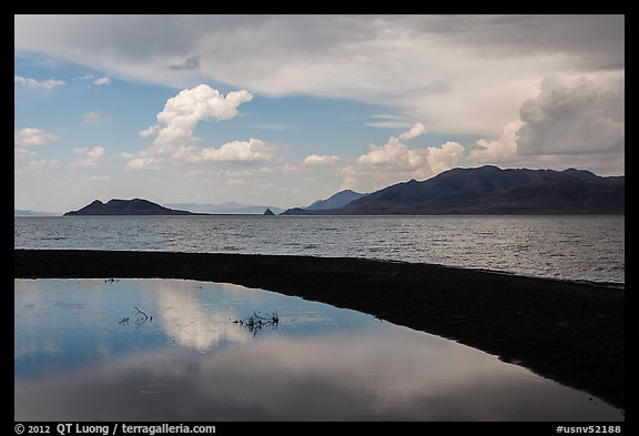 Reflection in pool. Pyramid Lake, Nevada, USA (color)