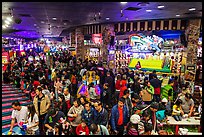 Crowded carnival game area. Reno, Nevada, USA (color)