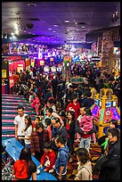 Crowds in Midway of Fun, Circus Circus. Reno, Nevada, USA (color)