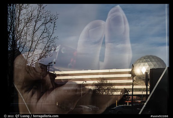 Window reflection. Reno, Nevada, USA (color)