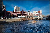 Truckee river and downtown buildings. Reno, Nevada, USA ( color)