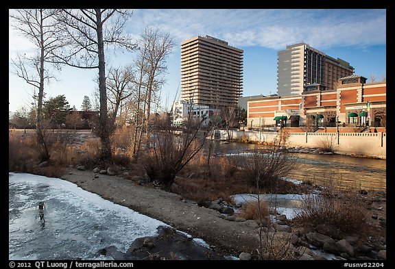 Riverwalk district in winter. Reno, Nevada, USA