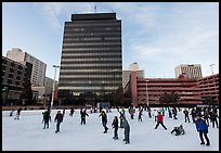 Ice rink and city hall. Reno, Nevada, USA (color)