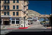 Mizpah hotel and main street. Nevada, USA (color)