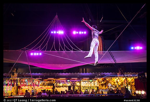 Circus act, Circus Circus casino. Reno, Nevada, USA (color)