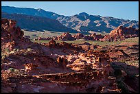 Mesa with eroded sandstone, Little Finland. Gold Butte National Monument, Nevada, USA ( color)