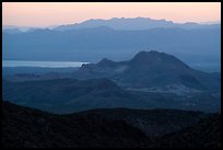 Mountain ranges at sunset. Gold Butte National Monument, Nevada, USA ( color)