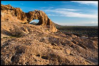 Slab and natural arch, early morning. Basin And Range National Monument, Nevada, USA ( color)