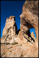 Natural arch and rock towers. Basin And Range National Monument, Nevada, USA ( color)