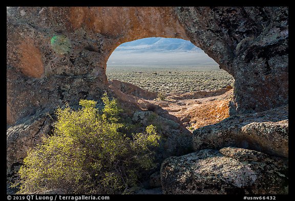 Natural arch opening. Basin And Range National Monument, Nevada, USA (color)