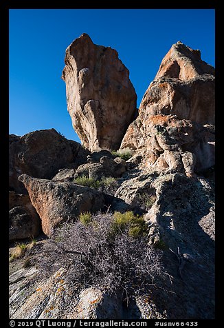 Ash-fall tuff rock towers. Basin And Range National Monument, Nevada, USA (color)