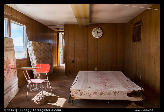 Inside abandonned trailer. Basin And Range National Monument, Nevada, USA (color)