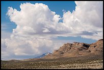 Clouds above mountain range. Basin And Range National Monument, Nevada, USA ( color)