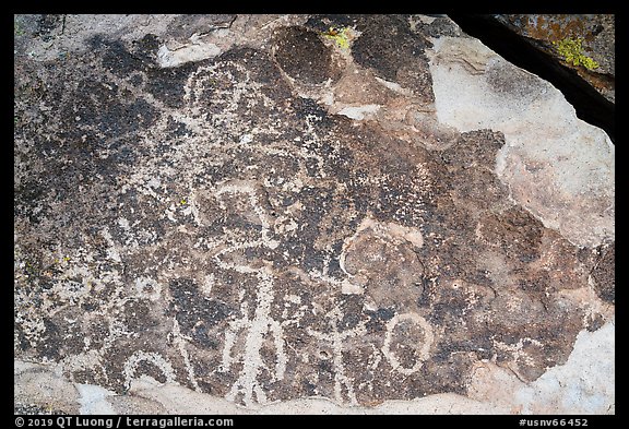 Rock art, Mt Irish Archeological district. Basin And Range National Monument, Nevada, USA (color)