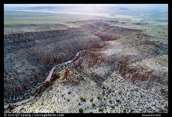Aerial view of Valley of Faces. Basin And Range National Monument, Nevada, USA (color)