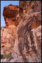 Cliff with falling Man petroglyph. Gold Butte National Monument, Nevada, USA ( color)