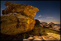 Falling Man Rock Art Site at night. Gold Butte National Monument, Nevada, USA ( color)