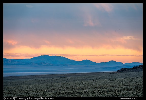 Grant Range at sunrise. Basin And Range National Monument, Nevada, USA (color)
