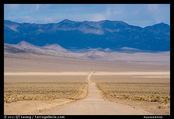 Road through Garden Valley. Basin And Range National Monument, Nevada, USA (color)