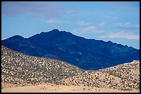 Sunlit foothills and mountain in shadow from Garden Valley. Basin And Range National Monument, Nevada, USA ( color)