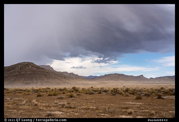 Clearing storm near Water Gap. Basin And Range National Monument, Nevada, USA (color)