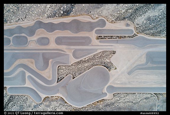 Aerial view looking down part of Michael Heizer City. Basin And Range National Monument, Nevada, USA (color)