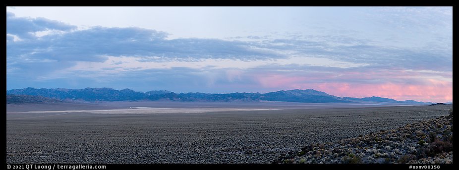 Garden Valley and Grant Range, sunrise. Basin And Range National Monument, Nevada, USA (color)