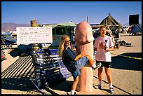 Phallic shower during the Burning Man festival. Nevada, USA ( color)