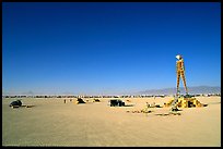 The Man, a symbolic sculpture burned at the end of the Burning Man festival, Black Rock Desert. Nevada, USA ( color)