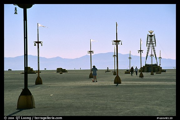 Art installations in the desert, Black Rock Desert. Nevada, USA