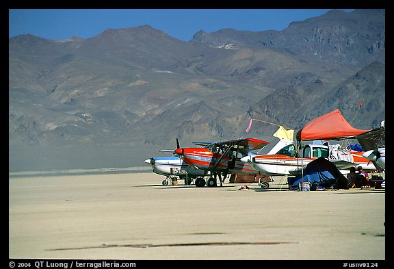 Private airplanes, Black Rock Desert. Nevada, USA