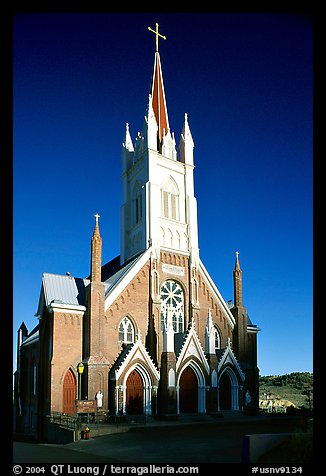Catholic Church dating from 1876. Virginia City, Nevada, USA (color)