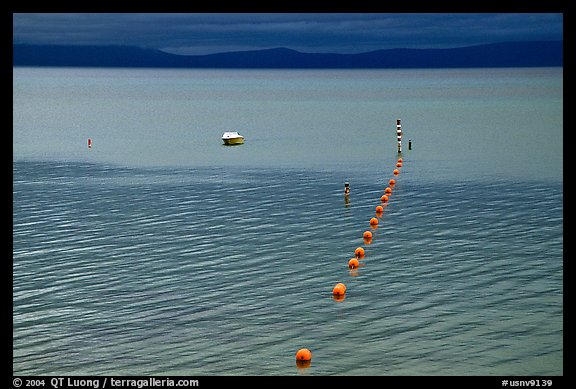 Buoy line, South Lake Tahoe, California. USA (color)