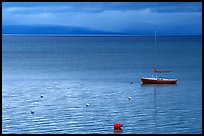 Boat, dusk, South Lake Tahoe, California. USA