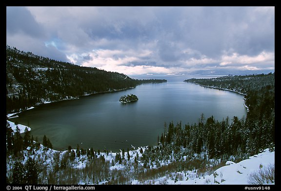 Emerald Bay in winter, Lake Tahoe, California. USA (color)