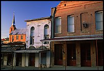 Buildings on main street and church, sunset, Austin. Nevada, USA ( color)