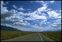 Road converging to the horizon. Nevada, USA