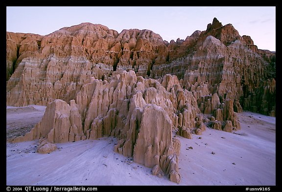 Erosion formation in the soft bentonite clay, Cathedral Gorge State Park. Nevada, USA (color)