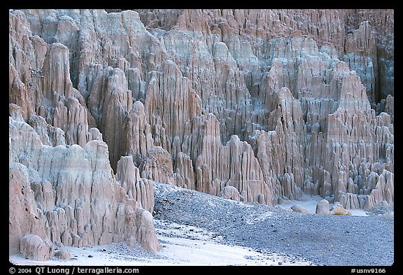 Pilars carved by erosion, Cathedral Gorge State Park. Nevada, USA