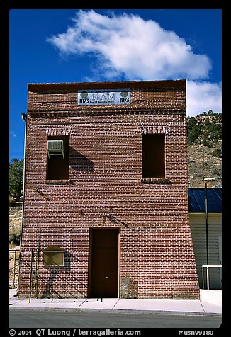 Old brick house, Pioche. Nevada, USA (color)