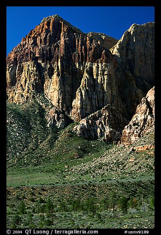 Tall cliffs. Red Rock Canyon, Nevada, USA (color)