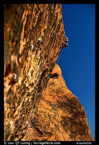 Rock climbers. Red Rock Canyon, Nevada, USA (color)