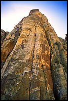 Tall sandstone wall with rock climbers. Red Rock Canyon, Nevada, USA