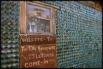 Window and wall,  bottle house, Rhyolite ghost town. Nevada, USA ( color)