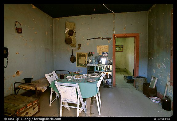 Inside the bottle house, Rhyolite. Nevada, USA