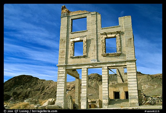 Ruins, Rhyolite ghost town. Nevada, USA (color)