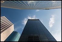 Looking up downtown skyscrapers. Houston, Texas, USA ( color)